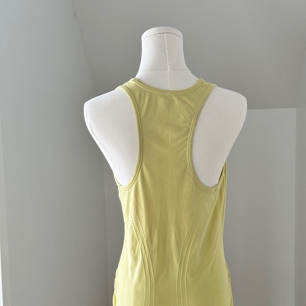Athleta Speedlight Racerback Tank | Yellow, Ruched Sides, Size Large - Picture 6 of 10